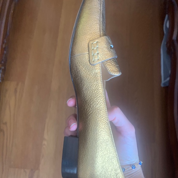 Coach Gold Leather Naomi Loafer Shoes - Picture 4 of 7